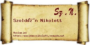 Szoldán Nikolett névjegykártya