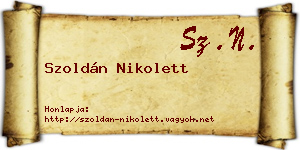 Szoldán Nikolett névjegykártya