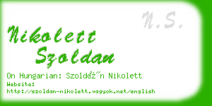 nikolett szoldan business card